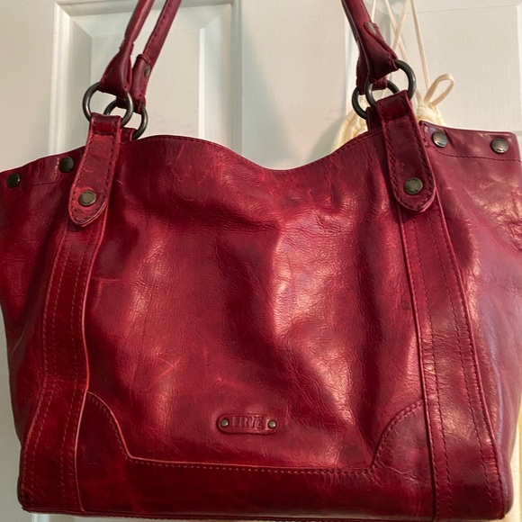 EUC Frye Melissa Tote Deep Red with Dust bag - Picture 3 of 5